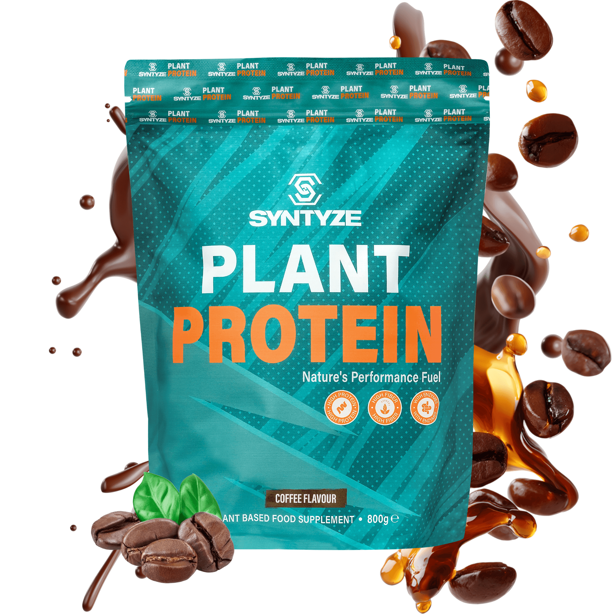 SYNTYZE Plant Protein, Coffee Front