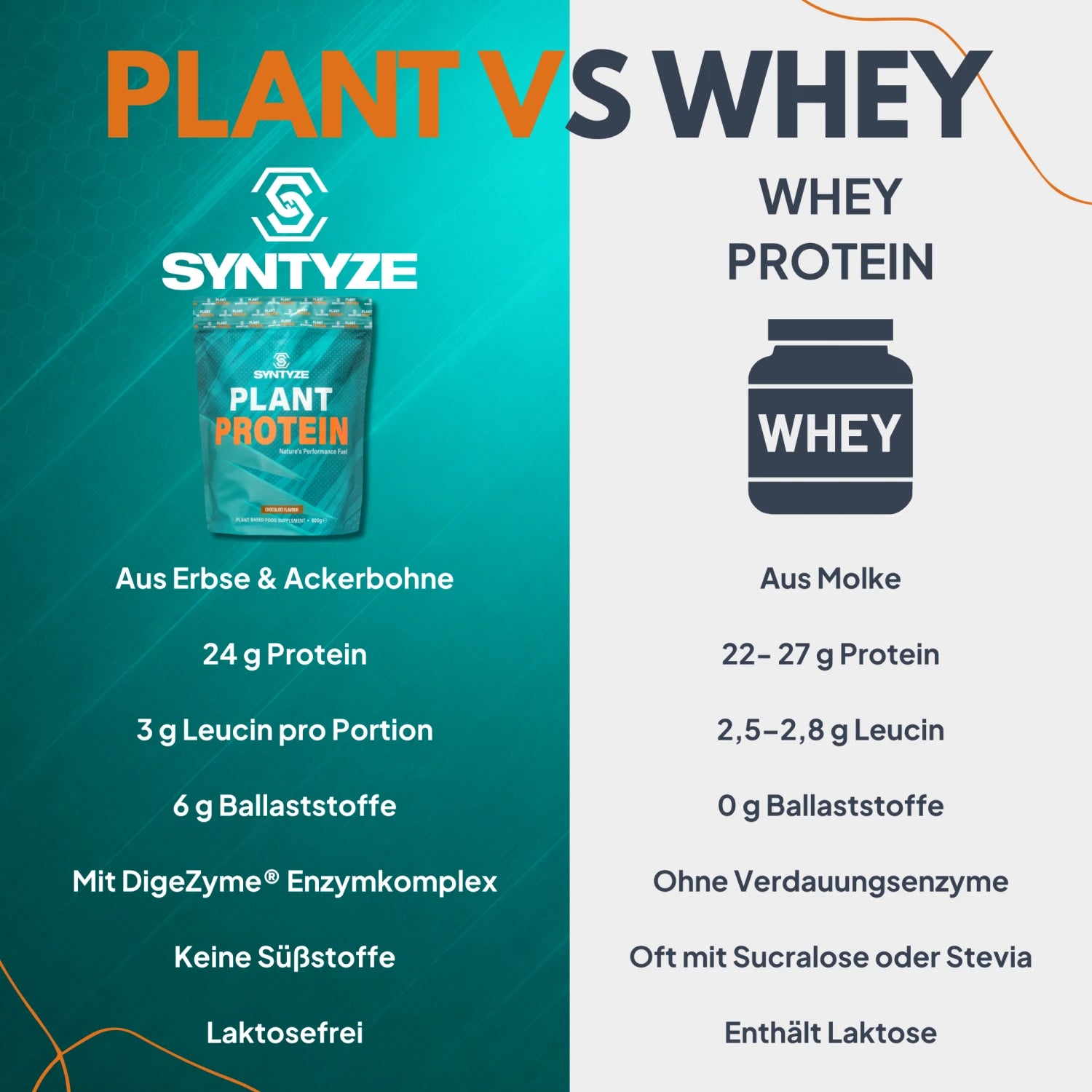 SYNTYZE Plant Protein Schokolade Vergleich – Nährwerte vs. Konkurrenz
