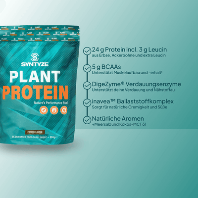 SYNTYZE Plant Protein, Coffee Front Benefits 